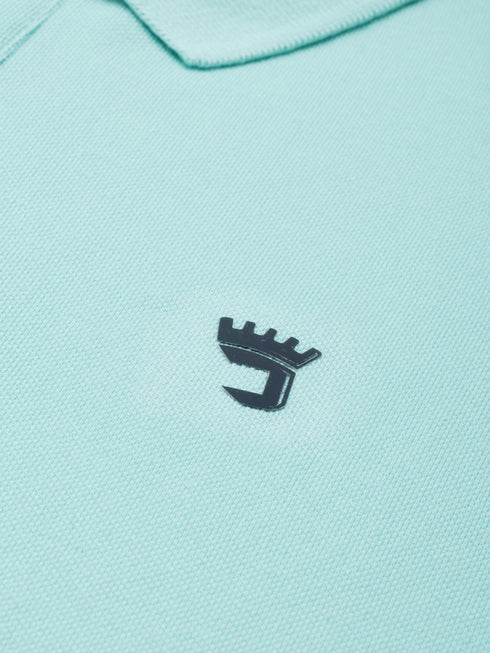Sea Green Solid Polo Tshirt